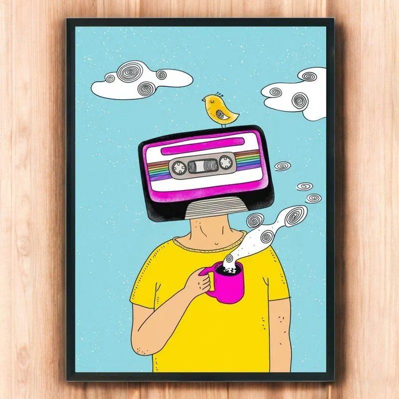 Foto & Immagini: Poster affiche Impression style rétro K7 Cassette – Nuovo e nell'imballaggio originale da Meyrin venduto da Nostalgica