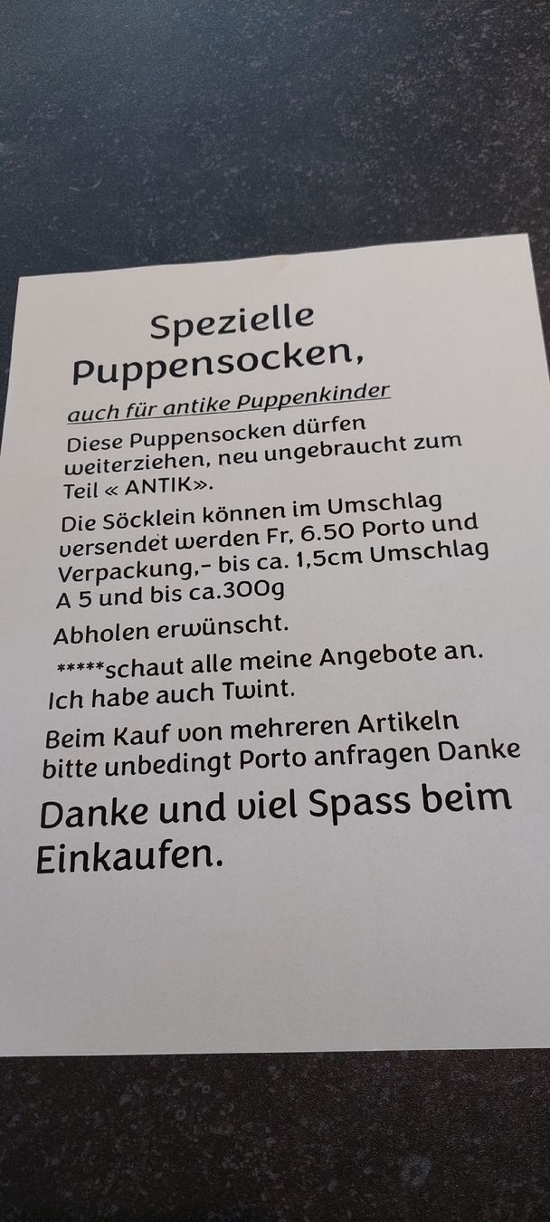 Puppen: 2Paar neue Puppensocken – Neu (gemäss Beschreibung) aus Muri AG von nindo1 1