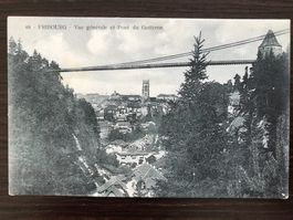 FRIBOURG Vue générale et Pont du Gotteron, 1910