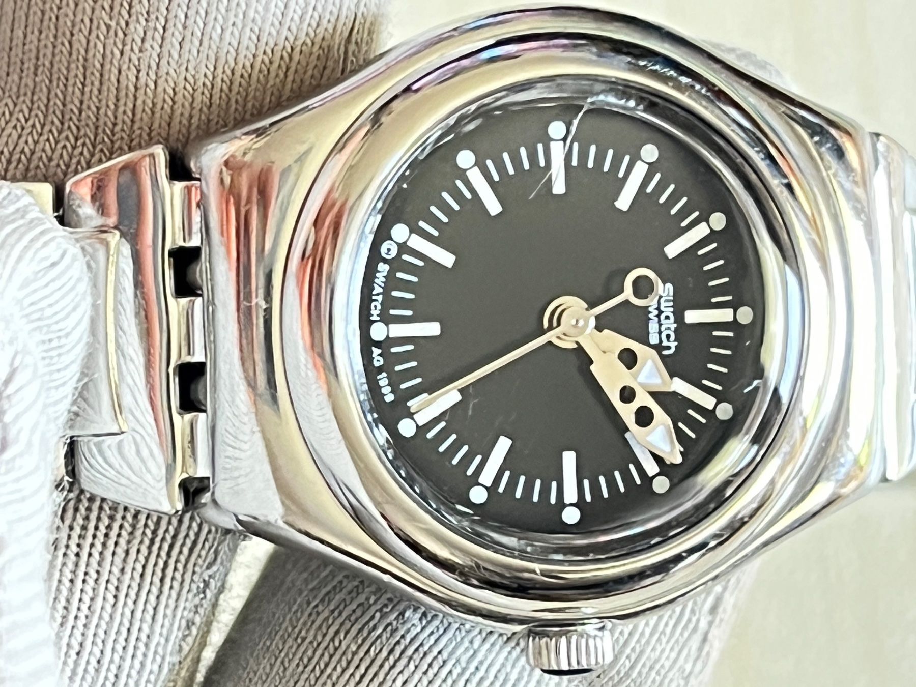 Swatch Orologi: Swatch Armbanduhr silberfarben Damen – Usato da Grenchen venduto da chththl 3