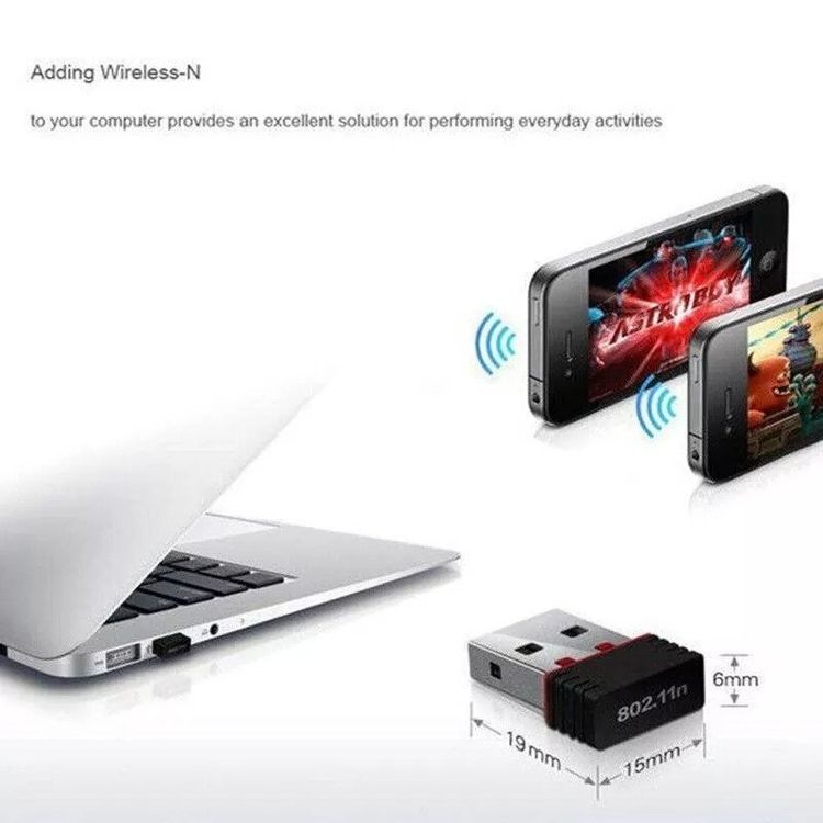 WLAN Mini USB WiFi Wireless Network Adapter PC Laptop (Neu (gemäss ...