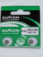 Suncom LR521 LR63 AG0 1,55V Batterien, 2 Stück