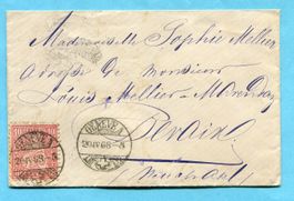 Briefli von Genève nach Bevaix 1868