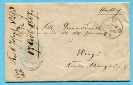 Faltbrief von Rapperswyl nach Wengi 1867