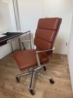 Maci Bürostuhl – Cognac-Leder & Chrom ähnlich Vitra Eames