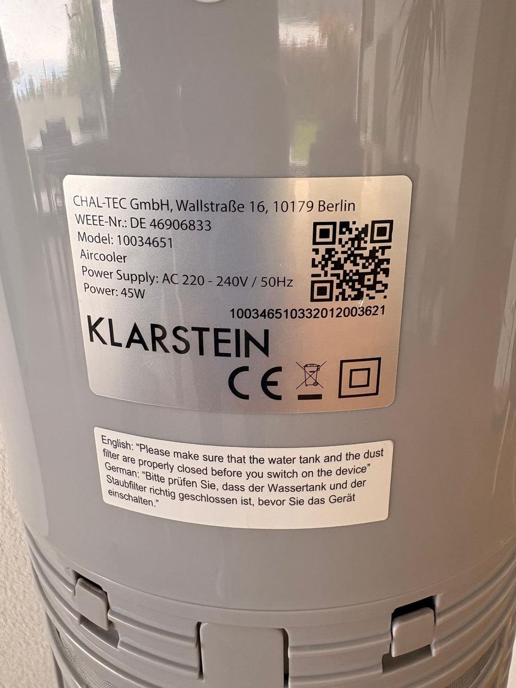 Ventilatori: Ventilateur Klarstein sur roulettes – Nuovo (secondo la descrizione) da Corminboeuf venduto da mar_g2kt 5