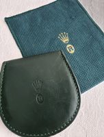 Original Rolex Münzbeutel Leder grün Vintage Etui Set Top