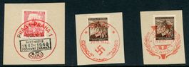 3 Briefmarken Böhmen und Mähren mit Abstempelungen