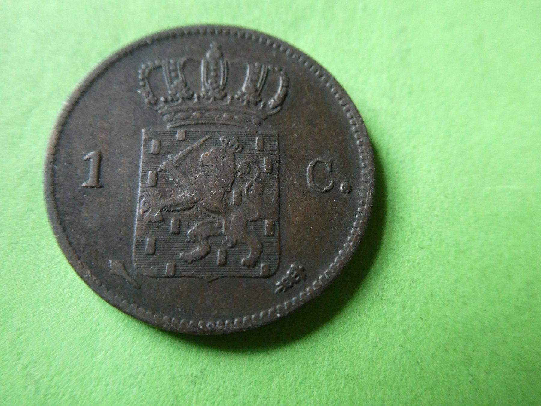 Alle Münzen: Niederlande 1823, 1 Cent – Gebraucht aus Hinterforst von Rohusri 1