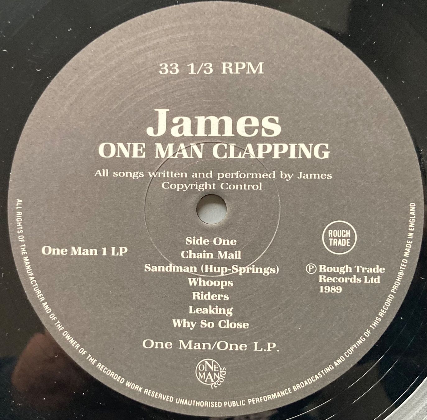 Vinyles: JAMES - ONE MAN CLAPPING – D'occasion à Poliez-Pittet par Newtown-Records 3