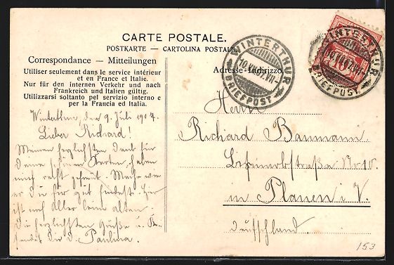 Cartoline postali: AK Winterthur, Bahnhofplatz und Bahnhof – Usato da Berlin venduto da bartko-reher 1
