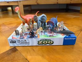 Tiptoi Tier-Set Zoo komplett + 7 Extra Figuren u. a. 2 Dinos
