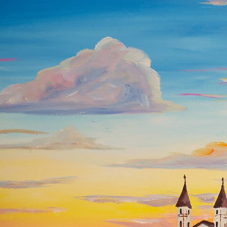 Gemälde: Acrylgemälde "Abend über der Festung" – Gebraucht aus Aarburg von glo_5zsn 2