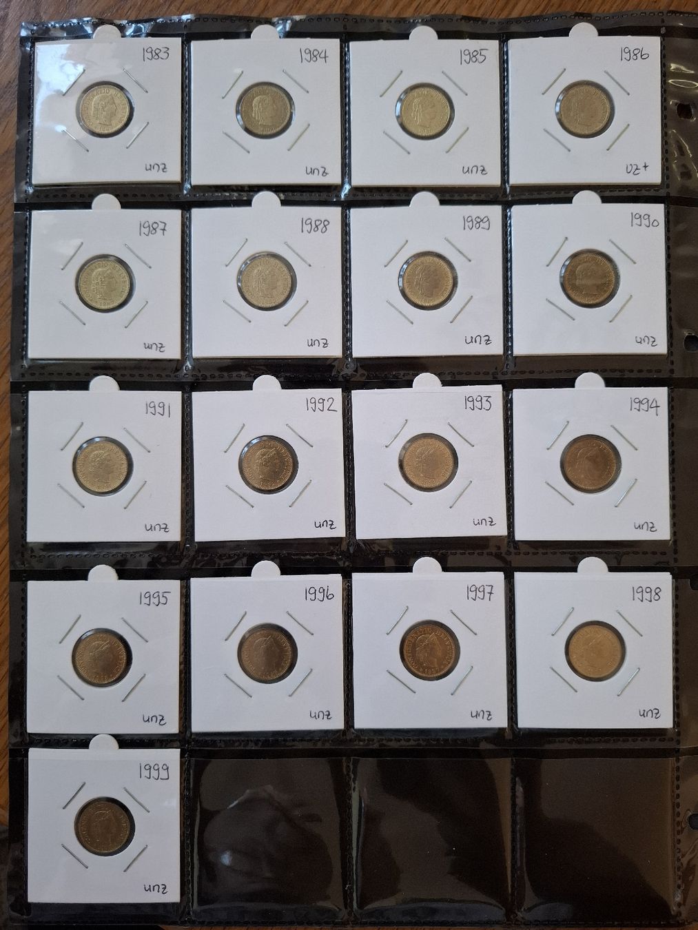 Alle Münzen: 5 Rappen Sammlung nr.43 – Gebraucht aus Hunzenschwil von Hardrock6 5