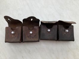 2 alte Militär-Munitionstaschen Leder braun gebraucht