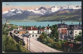 Stäfa, Eisenbahn im Bahnhof, Ortspanora