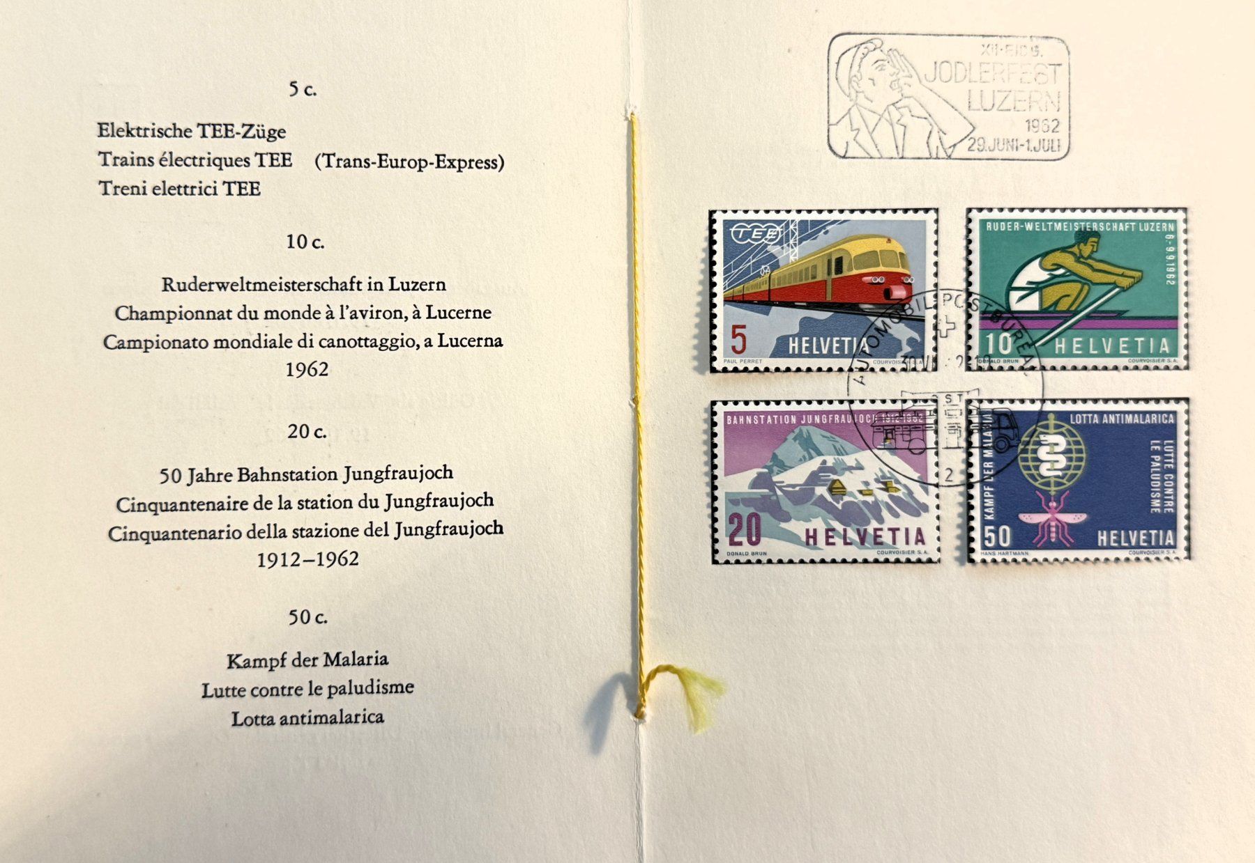 Tutti i francobolli: 1962 WERBEMARKEN  ERSTTAGBRIEF – Usato da Luzern venduto da maxbox1 4