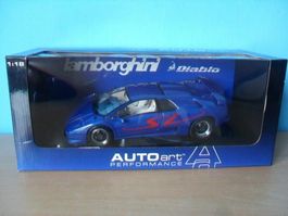 AUTOART 1:18 LAMBORGHINI DIABLO SV BLUE/RED - RARE NEW & BOX