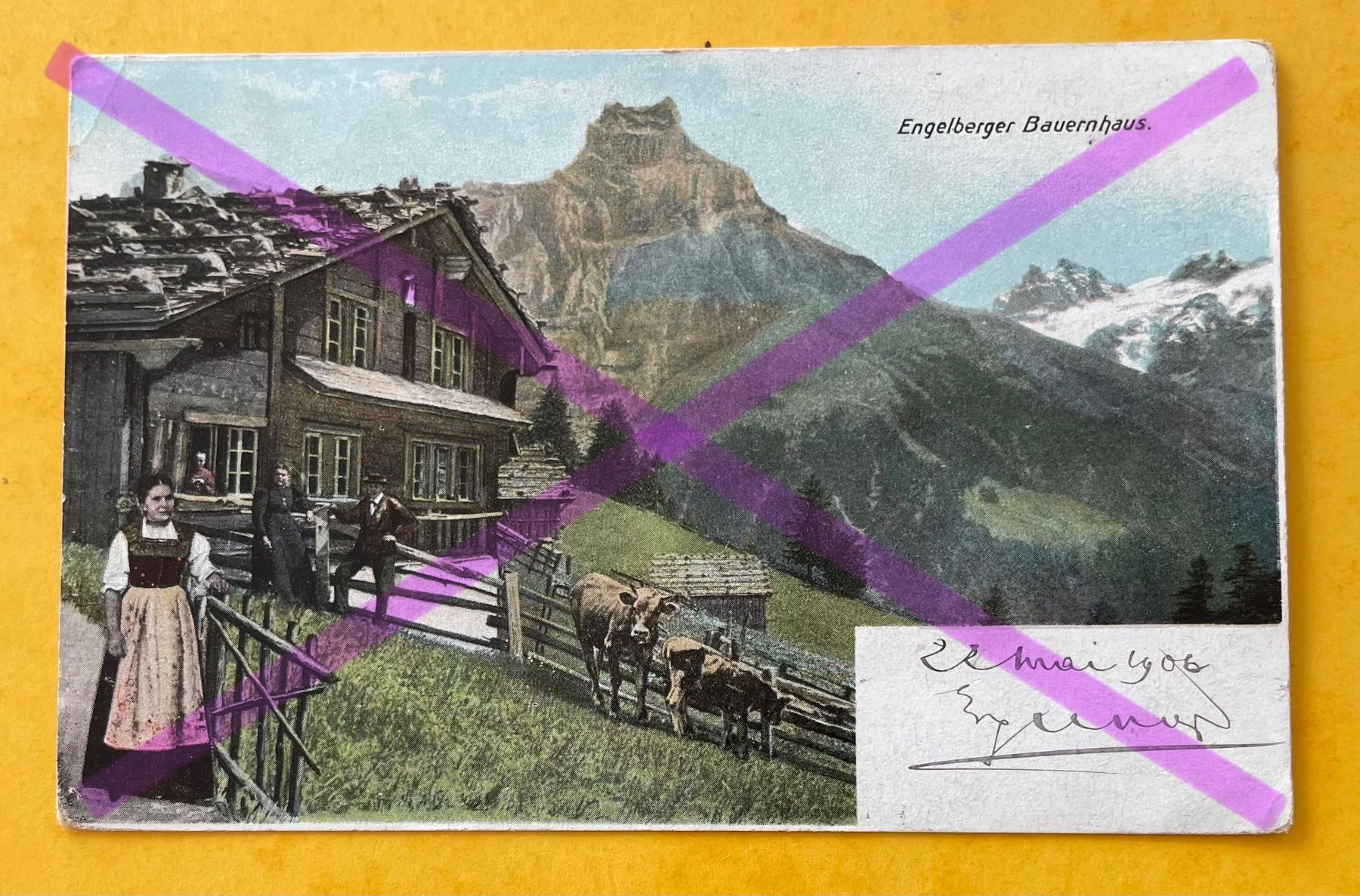 Cartoline postali: ENGELBERGer Bauernhaus - 23.V.06 – Usato da Mauren TG venduto da montis09