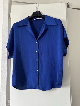 Chemise Mango bleue manches oversize taille S 