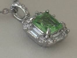 Luxus Elegante Zirkonia Kette Farbe : Silber weiss Grün
