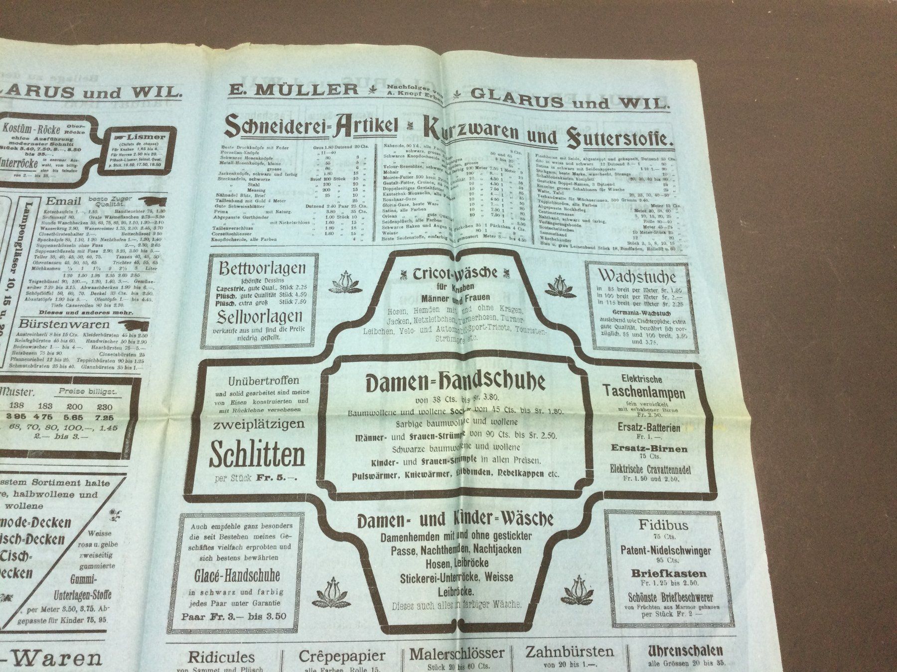 Attrezzi da lavoro: Antike Preisliste E. Müller Glarus und Wil 1905 – Usato da Wangen SZ venduto da kuriosum12 4