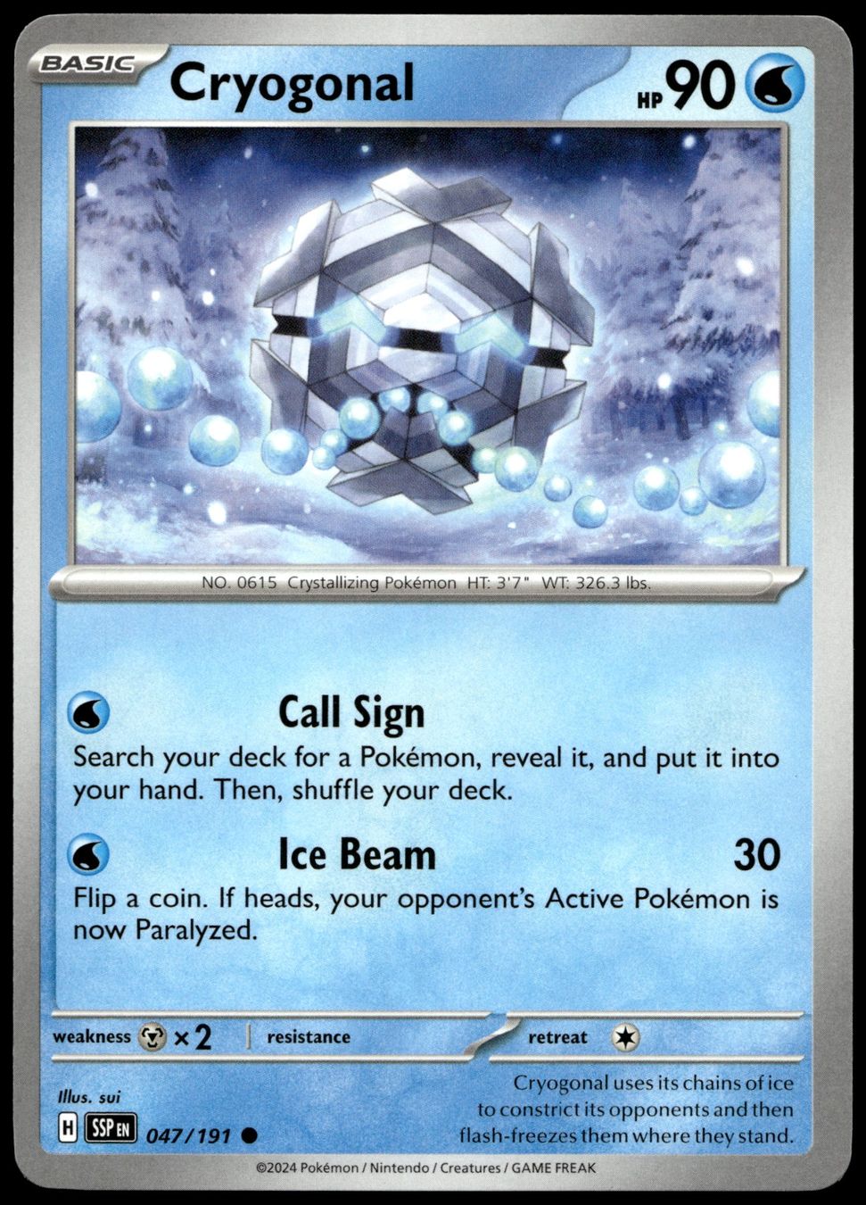 Pokémon Sammelbilder & Trading cards: Pokémon Cryogonal 047/191   SV08 Surging Sparks – Gebraucht aus Le Mouret von PokemonCards_CH