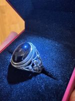 vintage Silberring Onyx Grössenverstellbar