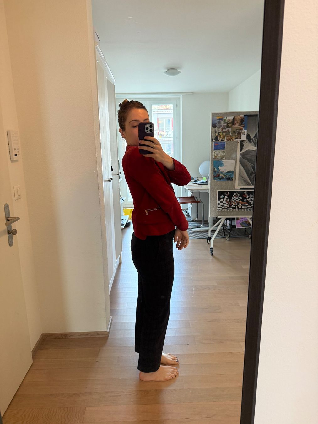 Sandro Giacche: Red Sandro Paris Leather Jacket Gr.36 – Usato da Zürich venduto da AlineCr 2