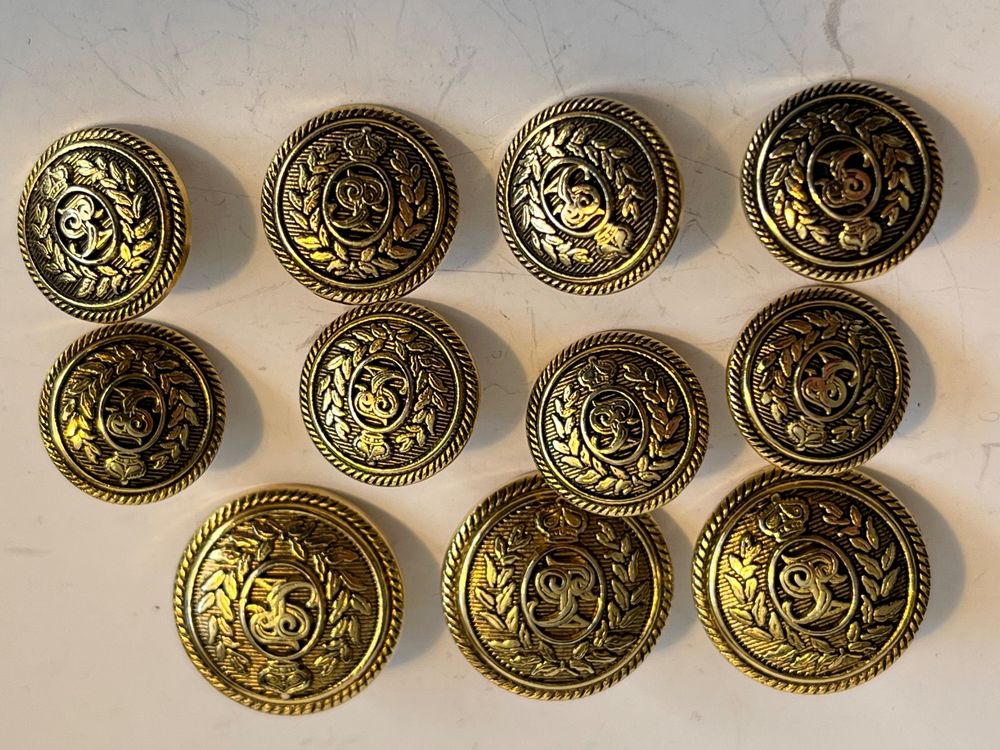 4 Boutons Dorés Effet Dentelle-broderie - 42 Mm - Pour Chemisier, Couture