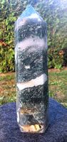 💚🤍 Beeindruckender Moosachat Obelisk in AAA-Qualität ✨