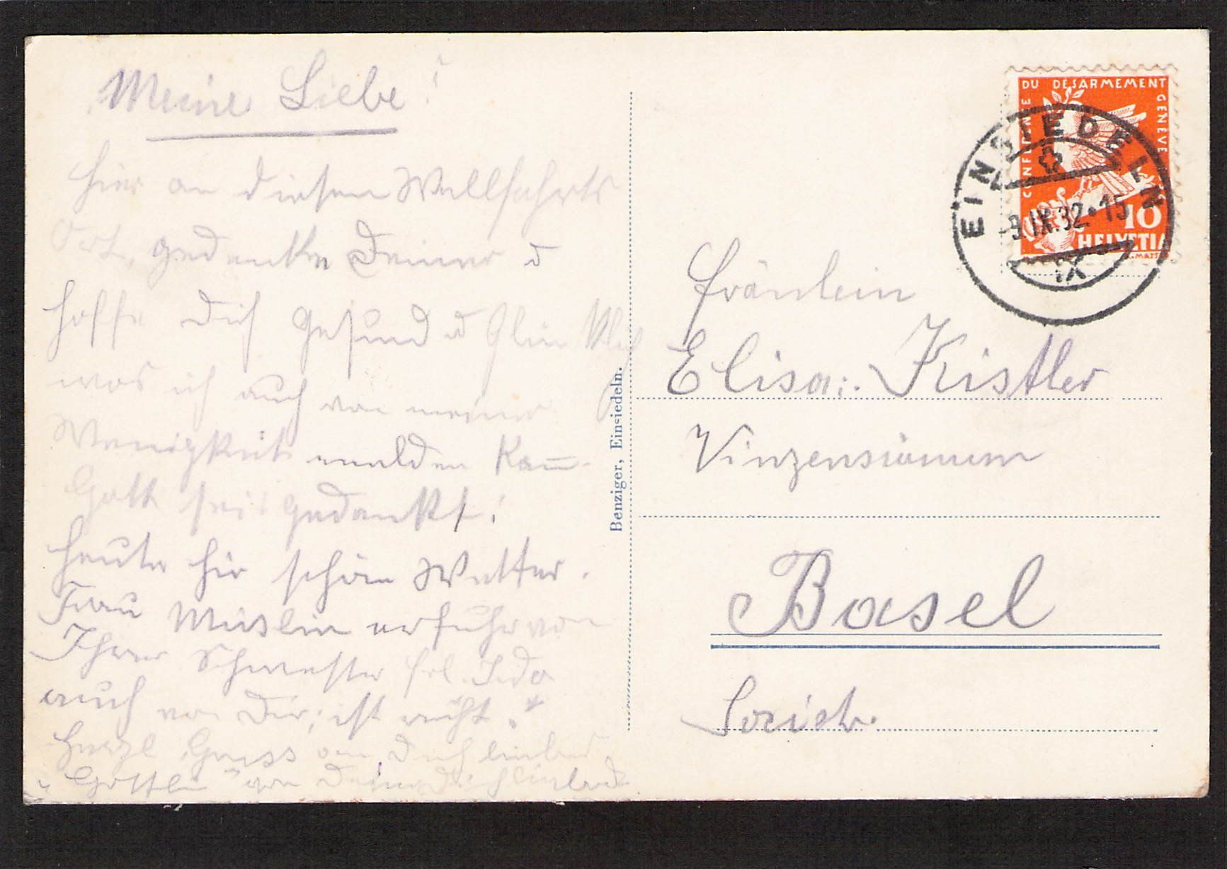 Ansichtskarten: #Einsiedeln SZ , Zeppelin , gel. 1932 – Gebraucht aus Reichenburg von Pipo-67 1