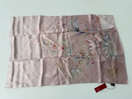 Seidenschal mit floralem Muster, Hellpink, 170 x 50 cm, NEU