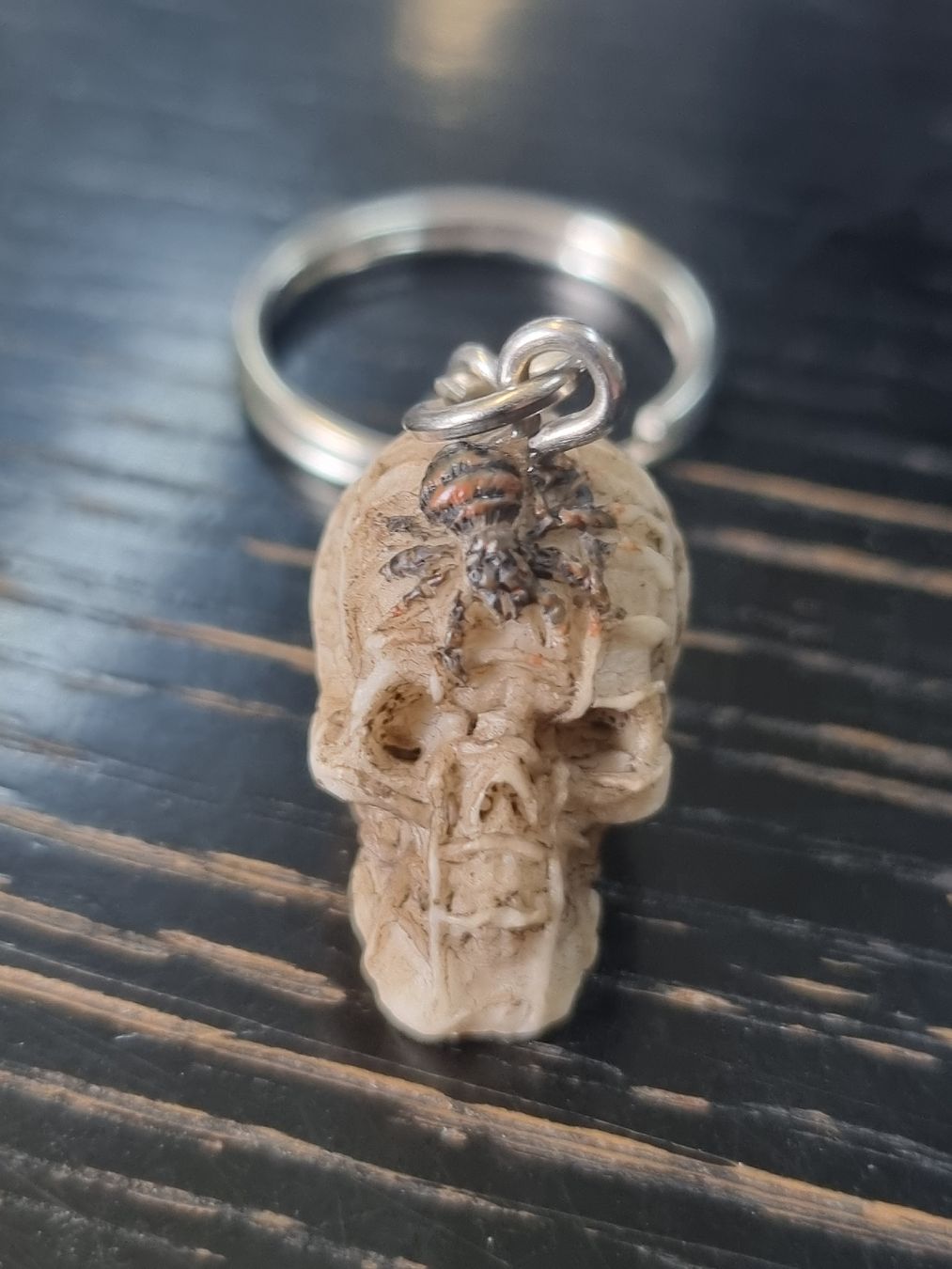 Portachiavi: Schlüsselanhänger Totenkopf mit Spinne – Nuovo e nell'imballaggio originale da Figino venduto da MabaStore24