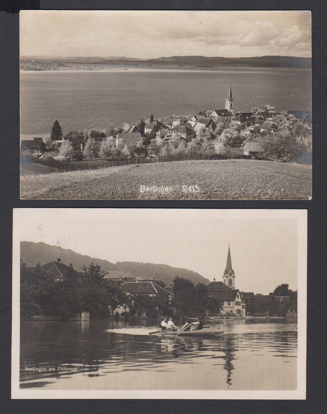 Cartoline postali: Berlingen   TG   :   2 alte Ansichtskarten 1920er-Jahre – Usato da Vitznau venduto da Ropaku