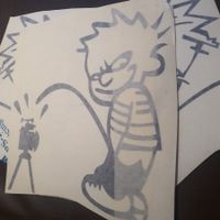 Autocollant "le pisseur" 20x17 noir