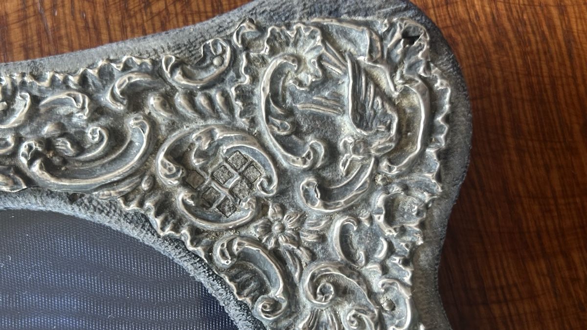 Bilderrahmen: Bilderrahmen Silber Porträtrahmen belegt – Gebraucht aus Riedholz von Frettchen63 6