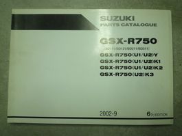 Ersatzteil -Katalog Suzuki GSX-R 750    Jg.2000-9