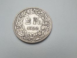 🇨🇭 2 Francs 1922 (rarer year)