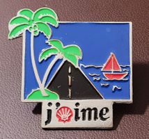 R436 - Pin Shell Insel Strasse Meer Schiff / Siberige Farbe