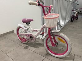 Velo Kinderfahrrad Butterfly weiss pink gebraucht 16 Zoll