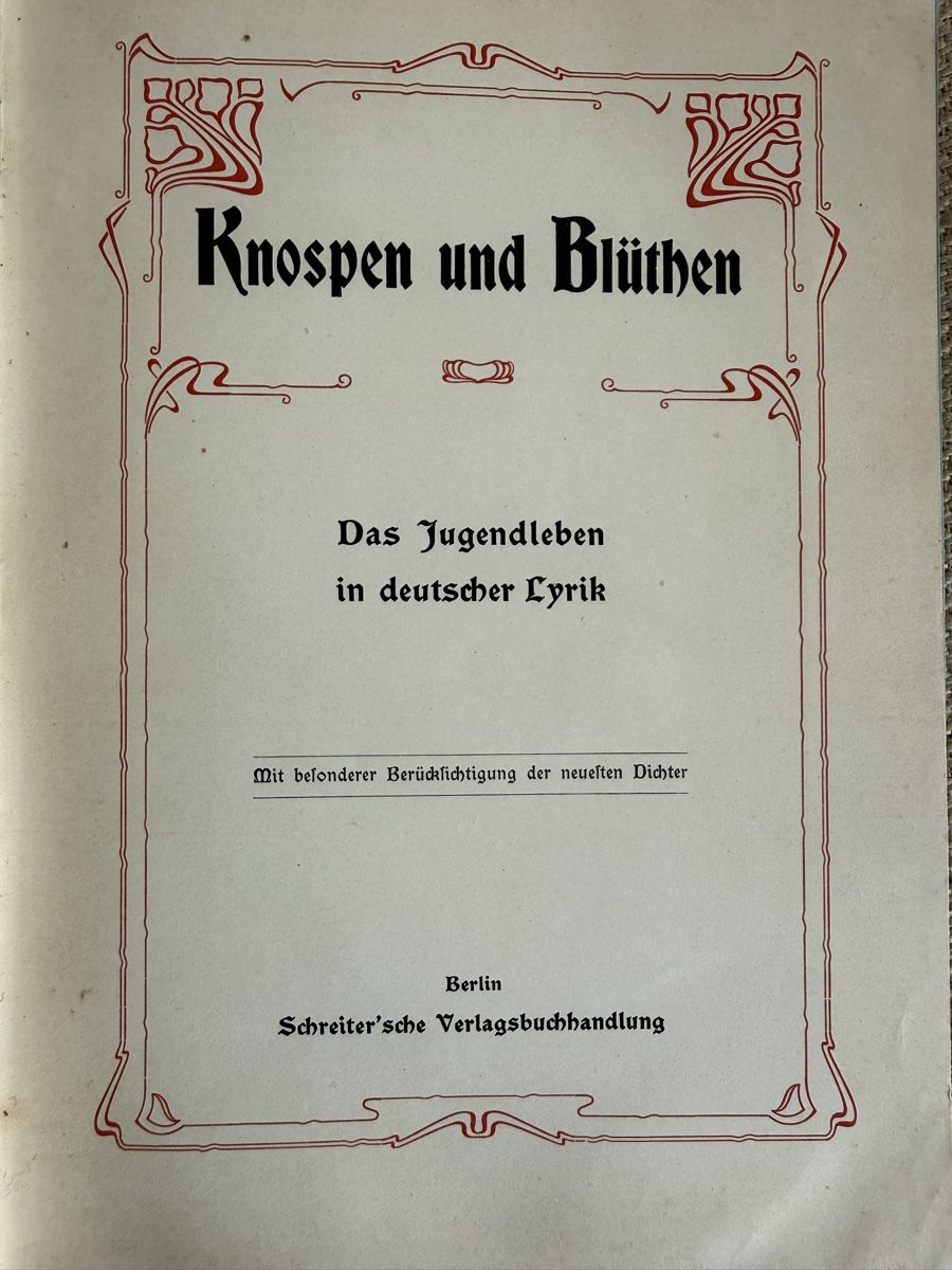Libri: KNOSPEN & BLÜTHEN Jugendstil Lyrik Buch – Usato da Konolfingen venduto da petzipetz 1