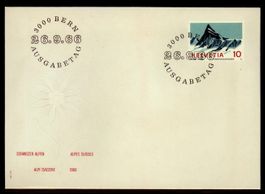 1966, FDC, Sondermarke Schweizer Alpen (Nr. 445) 3