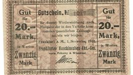 Frankfurt 20 Mark 01.11.1918 VZ++-UNZ