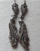 Vintage Silber Ohrhänger Paar, Markasiten