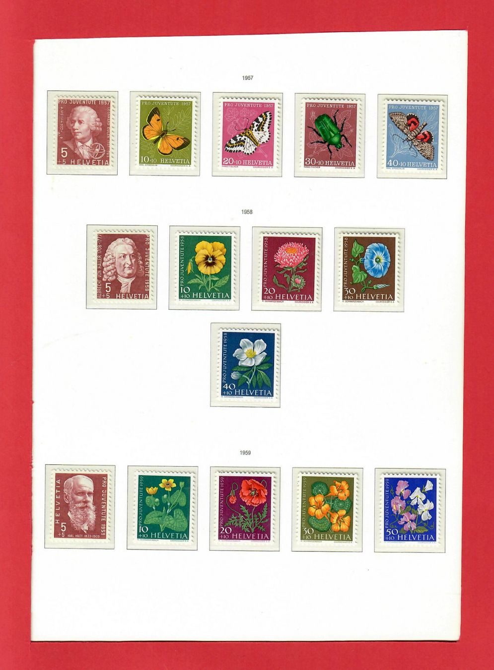 Tutti i francobolli: ProJuventute Top Sammlung 1912-1963 Postfrisch mit Vorläufer – Usato da Bützberg venduto da Die.6.a 8