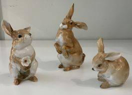 Lot de 3 lapins en porcelaines by Hutschenreuther