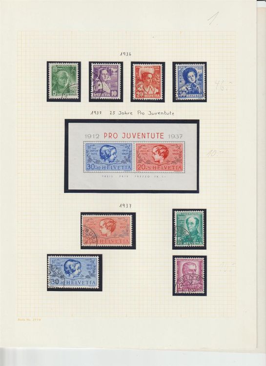 série 1936 avec bloc, 1937 Kaufen auf Ricardo