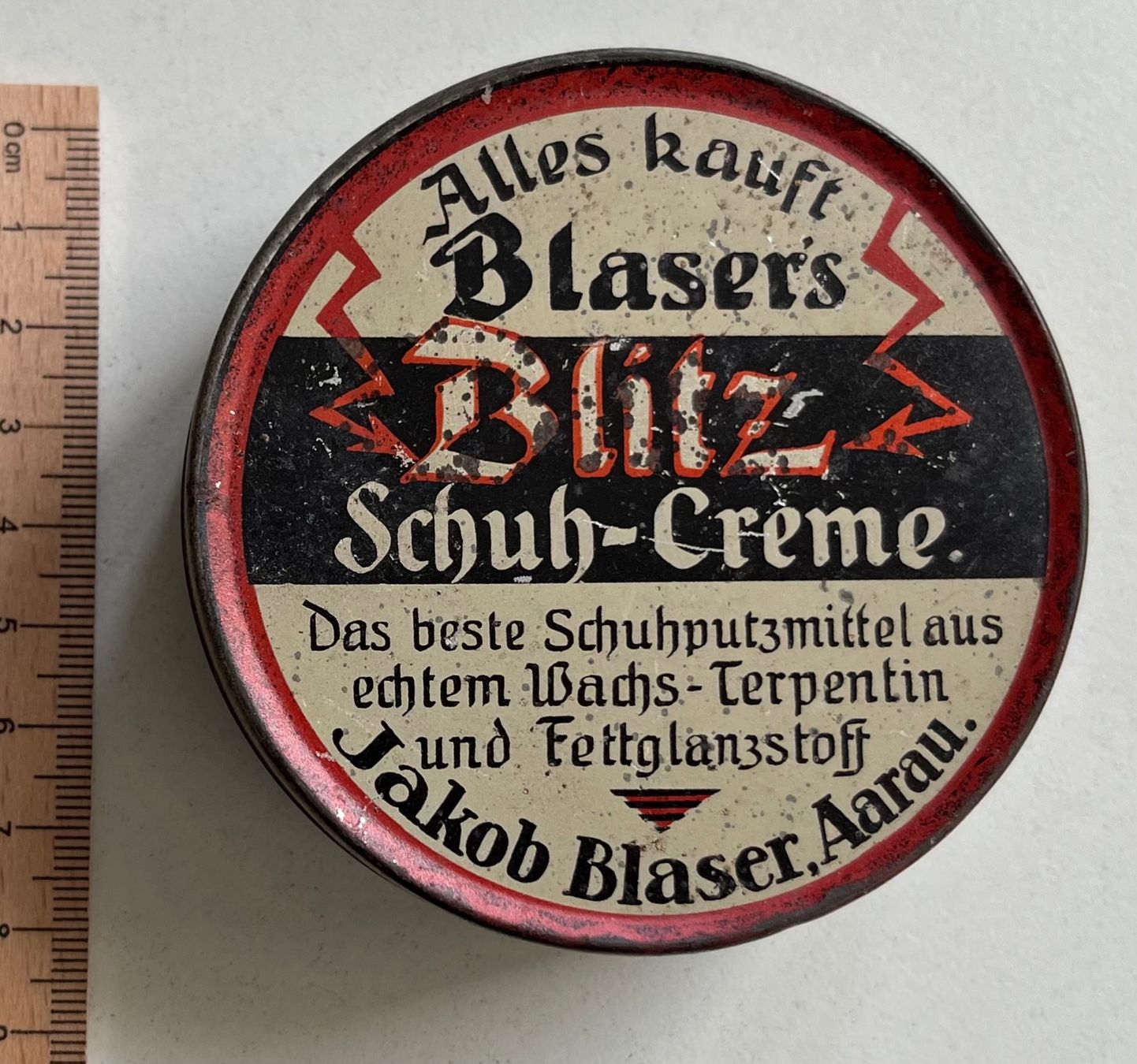 Pots: Blechdose Blaser's Blitz Schuh-Creme Jakob Blaser Aarau – D'occasion à Ostermundigen par DaxKarten-75