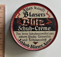 Blechdose Blaser's Blitz Schuh-Creme Jakob Blaser Aarau